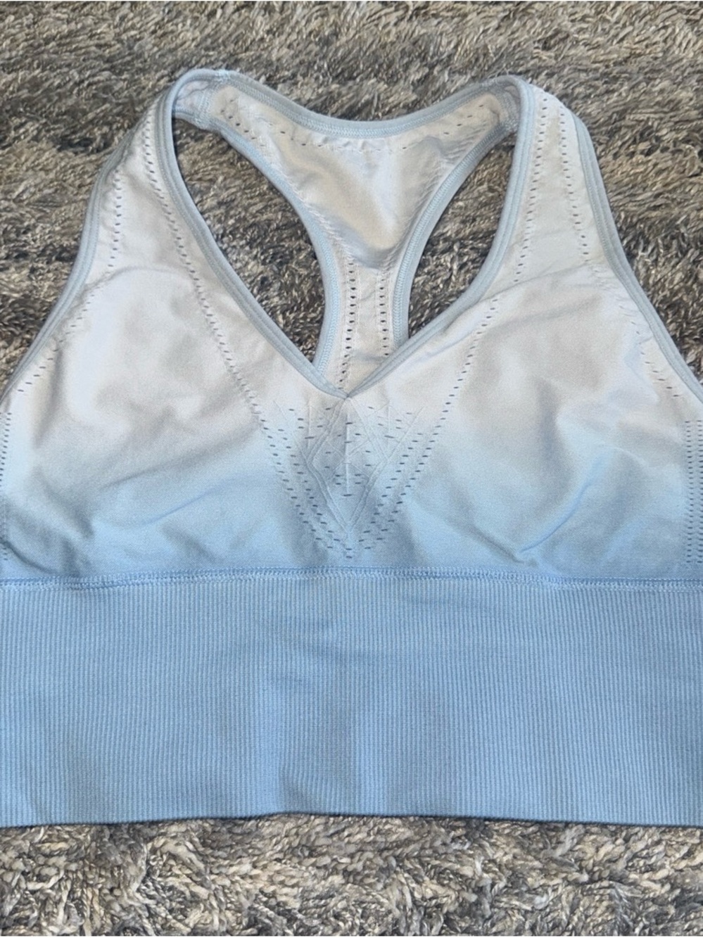 PINK Victoria's Secret Soft Sky Blue Seamless Racerback Sports Bra